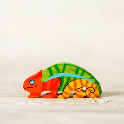 Wooden Chameleon toy Exotic reptile