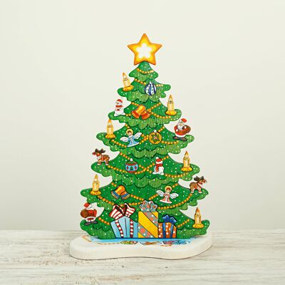 Wooden Christmas decoration Tree puzzle. Advent calendar