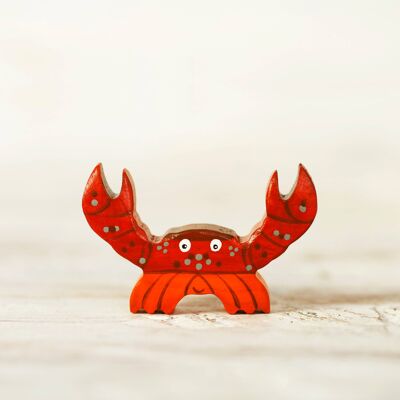 Wooden crab toy Crayfish figure
