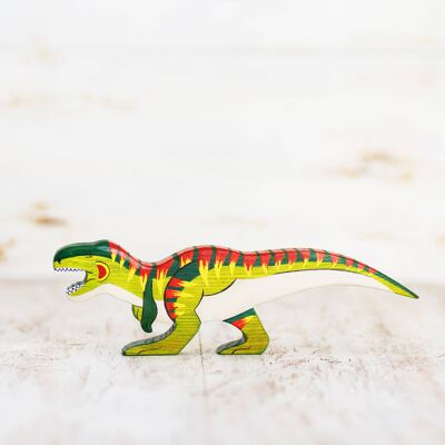 Wooden dinosaur T rex toy Tyrannosaurus figurine