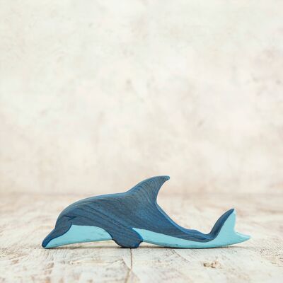 Wooden dolphin figure toy Marine animals
