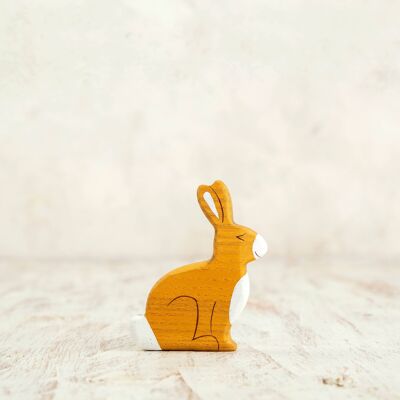 Wooden Hare figurine Forest Animal Woodland toy