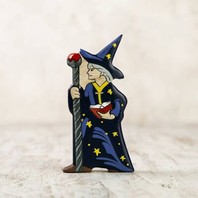 Wooden Magician figurine wizard