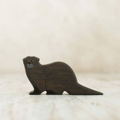 Wooden Otter figurine Sea beaver animal figure