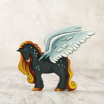 Wooden Pegasus figurine legendary creature