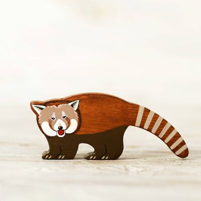 Wooden red panda toy Red bear-cat Exotic animals