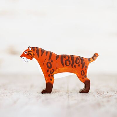 Wooden Saber toothed tiger toy