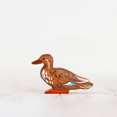 Wooden toy brown duck bird Toy mallard drake Widgeon