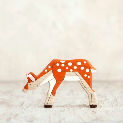 Wooden toy doe figurine Woodland forest animals