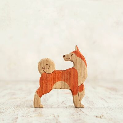 Wooden toy Dog figurine Barn yard toys Miniature animal