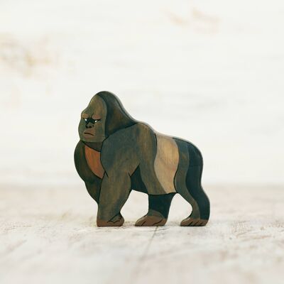 Wooden toy Gorilla figurine African animal toys Safari