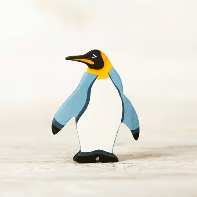 Wooden toy King Penguin figurine South pole animal