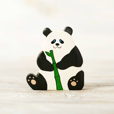 Wooden toy panda figurine exotic animals Cute Panda bear