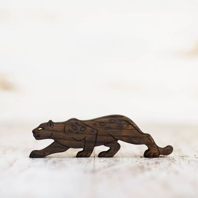 Wooden toy Panther figure African animal toys Safari animal