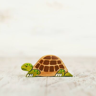 Wooden toy Tortoise figurine Safari animal toys