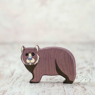 Wooden toy Wombat figurine Australian animals