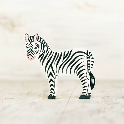 Wooden toy Zebra figurine Safari animal toys African animals