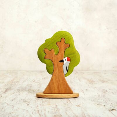 Wooden Tree With A Woodpecker Puzzle