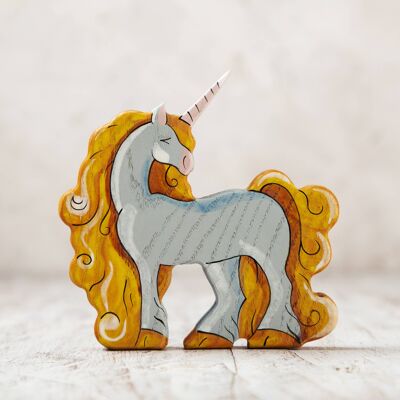 Wooden Unicorn figurine legendary creature unicorn toy