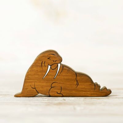 Wooden Walrus figurine Arctic animals North animal figure