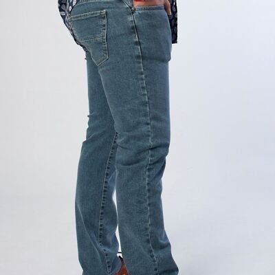 Light elastic 5-pocket denim trousers
