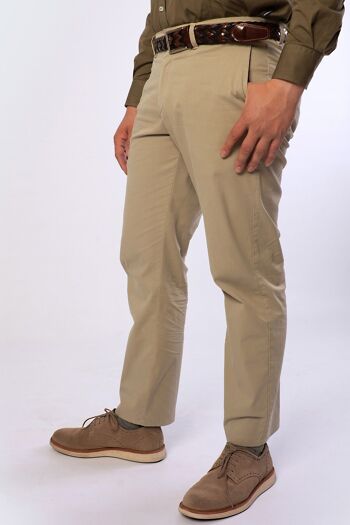 Pantalon chino stretch en gabardine vert 40