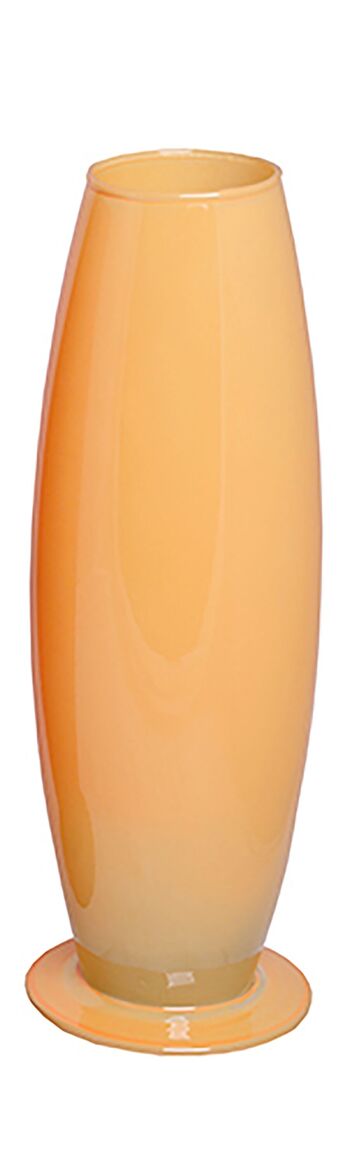 Vase en verre moderne orange. Origine : Espagne Dimension : 7x10x30cm EE-005C