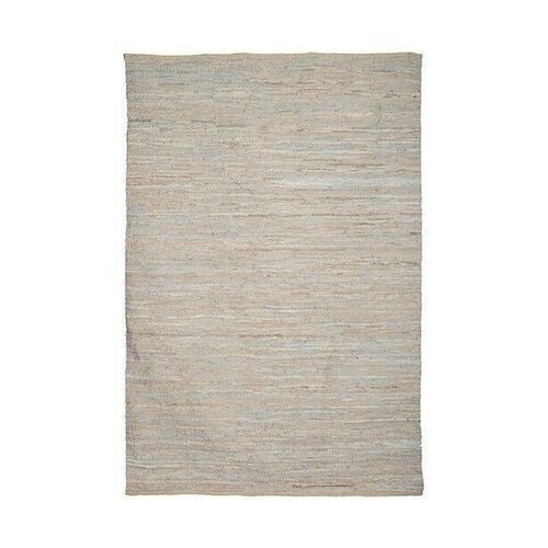 TAPIS EN CUIR RECYCLÉ ET COTON BEIGE GRIS 300X200CM IZMIR