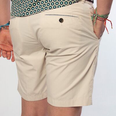 Beige cotton bermuda shorts