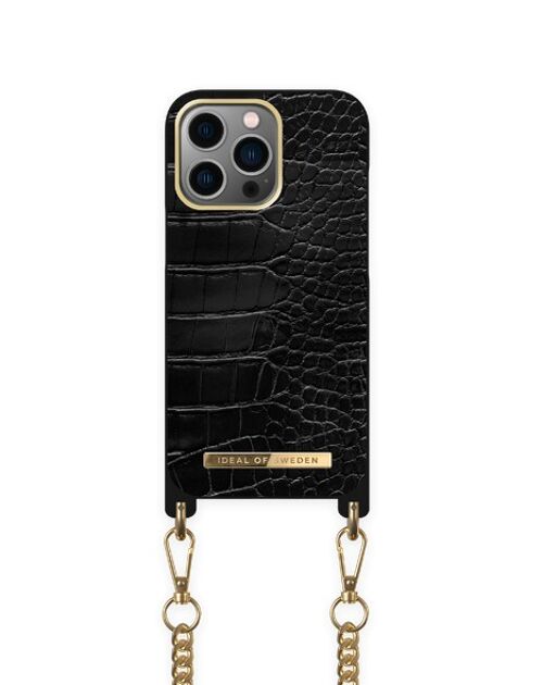 Necklace Case iPhone 14PR Jet Black Croco