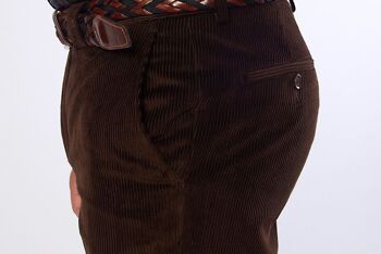 Pantalon de costume en velours côtelé avec téflon chocolat 2