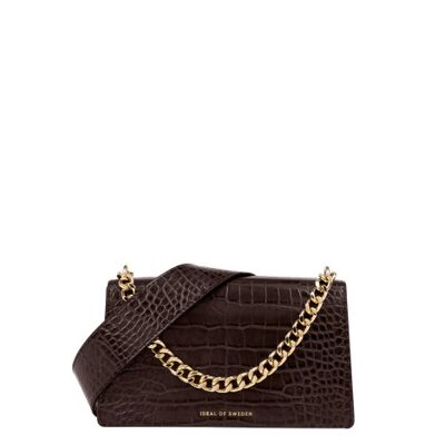 Medium Lia Baguette Deep Walnut Croco