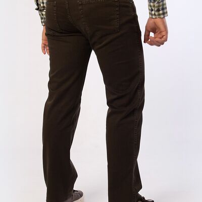Khaki winter stretch pants with 5 pockets
