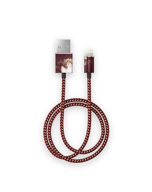 Fashion Cable, 1m Golden Burgundy Marble