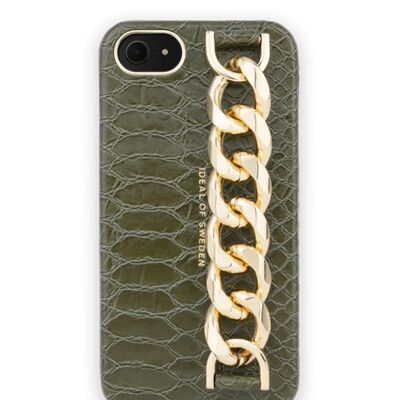 Statement Case iPhone 8/7/6/6S/SE Grn Snake Ch Str