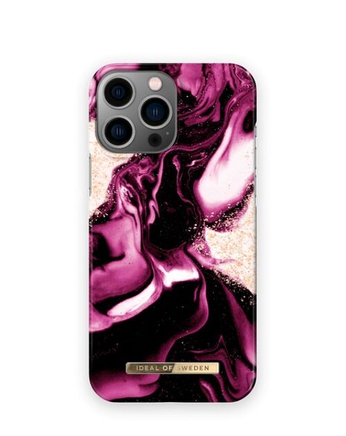 Fashion Case iPhone 14PM Golden Ruby Marble