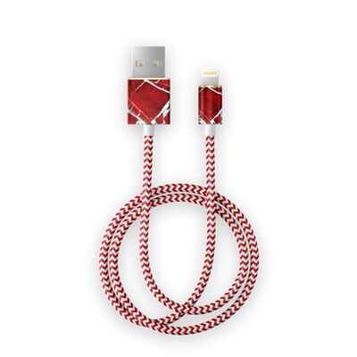 Fashion Cable, 1m Scarlet Red Marble