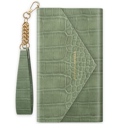 Enveloppe Pochette iPhone 11/XR Sauge Croco