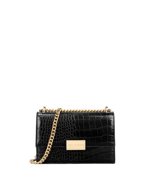 Adele Shoulder Bag Black Croco