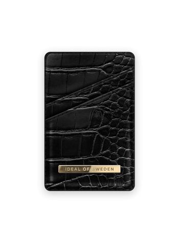 Atelier Porte-Cartes Magnétique Croco Noir