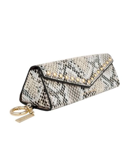 Lou Sunglass Case Beige Shimmery Snake