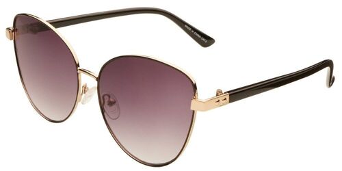 Sunglasses - AUDREY - Gold & Black frame with Grey lens