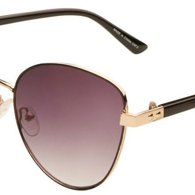 Sunglasses - AUDREY - Gold & Black frame with Grey lens