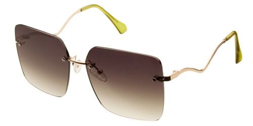 Sunglasses - NOUVELLE VAGUE - Gold frame with Green lens