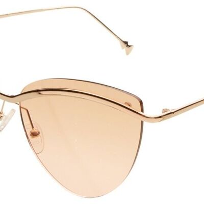 Sunglasses - PARIS 5.0 - Gold frame with Pink Brown lenses