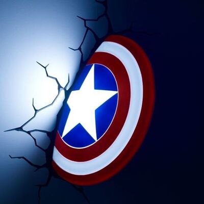 Ensemble d'appliques murales 3D Marvel - Captain America Shield - Veilleuse pour chambre d'enfant - MCU Marvel Avengers