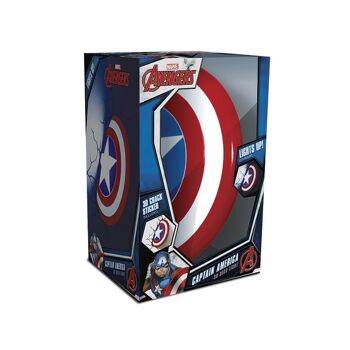 Ensemble d'appliques murales 3D Marvel - Captain America Shield - Veilleuse pour chambre d'enfant - MCU Marvel Avengers 3