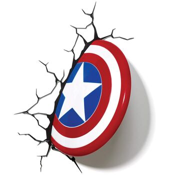 Ensemble d'appliques murales 3D Marvel - Captain America Shield - Veilleuse pour chambre d'enfant - MCU Marvel Avengers 2