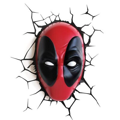 3D-Marvel-Wandlichtpaket – Deadpool-Maske – Kinderzimmer-Nachtlicht – MCU Marvel Avengers