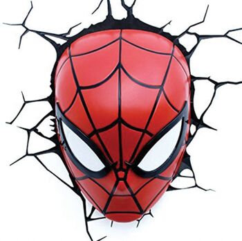 Ensemble d'appliques murales 3D Marvel - Masque Spider-Man - Veilleuse pour chambre d'enfant - MCU Marvel Avengers 2